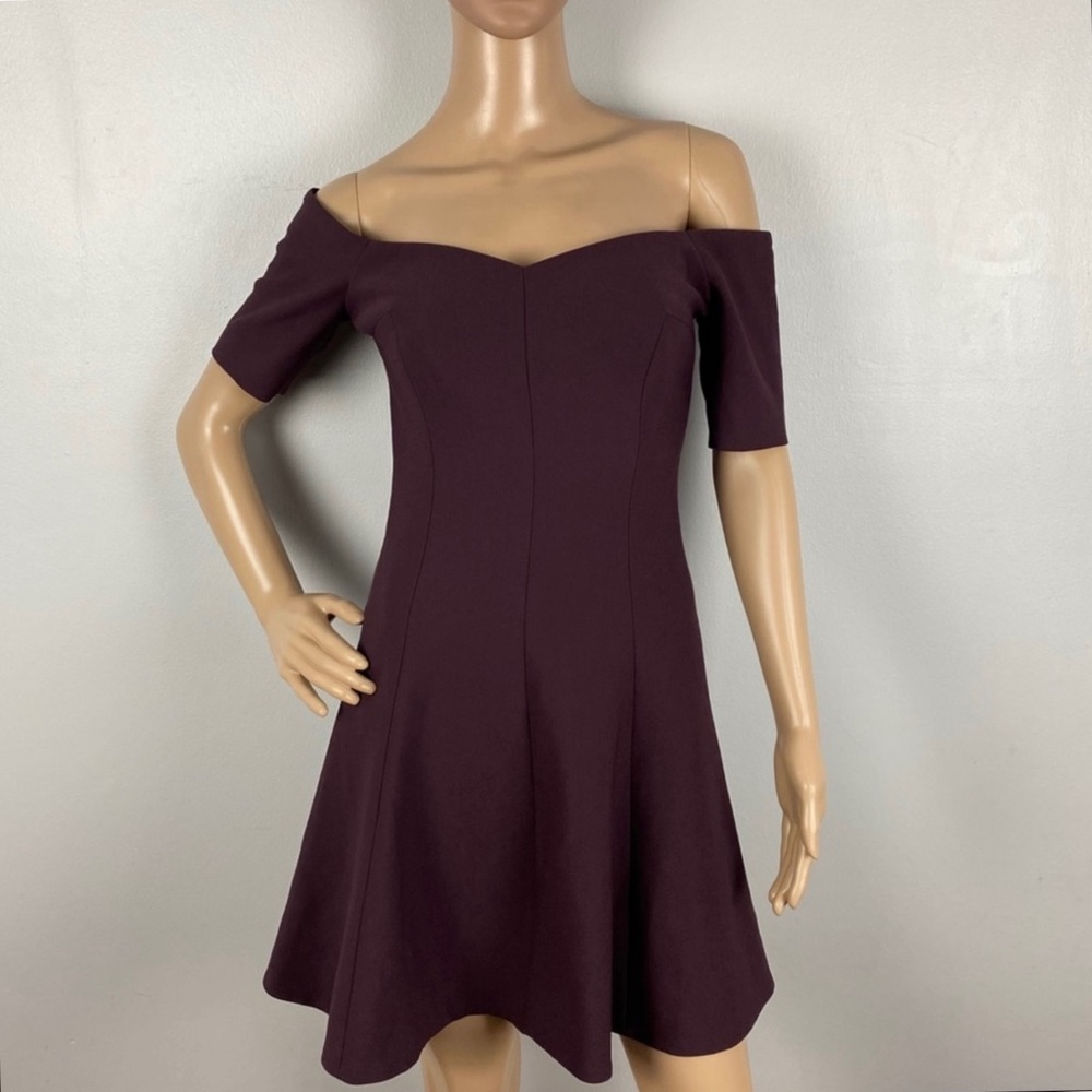 NEW CINQ A SEPT OFF-THE-SHOULDER SKATER MINI DRESS - Picture 2 of 8